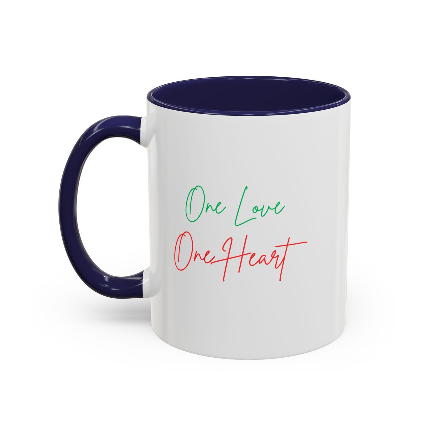One Love One Heart Accent Coffee Mug — Inspirational Romantic Gift
