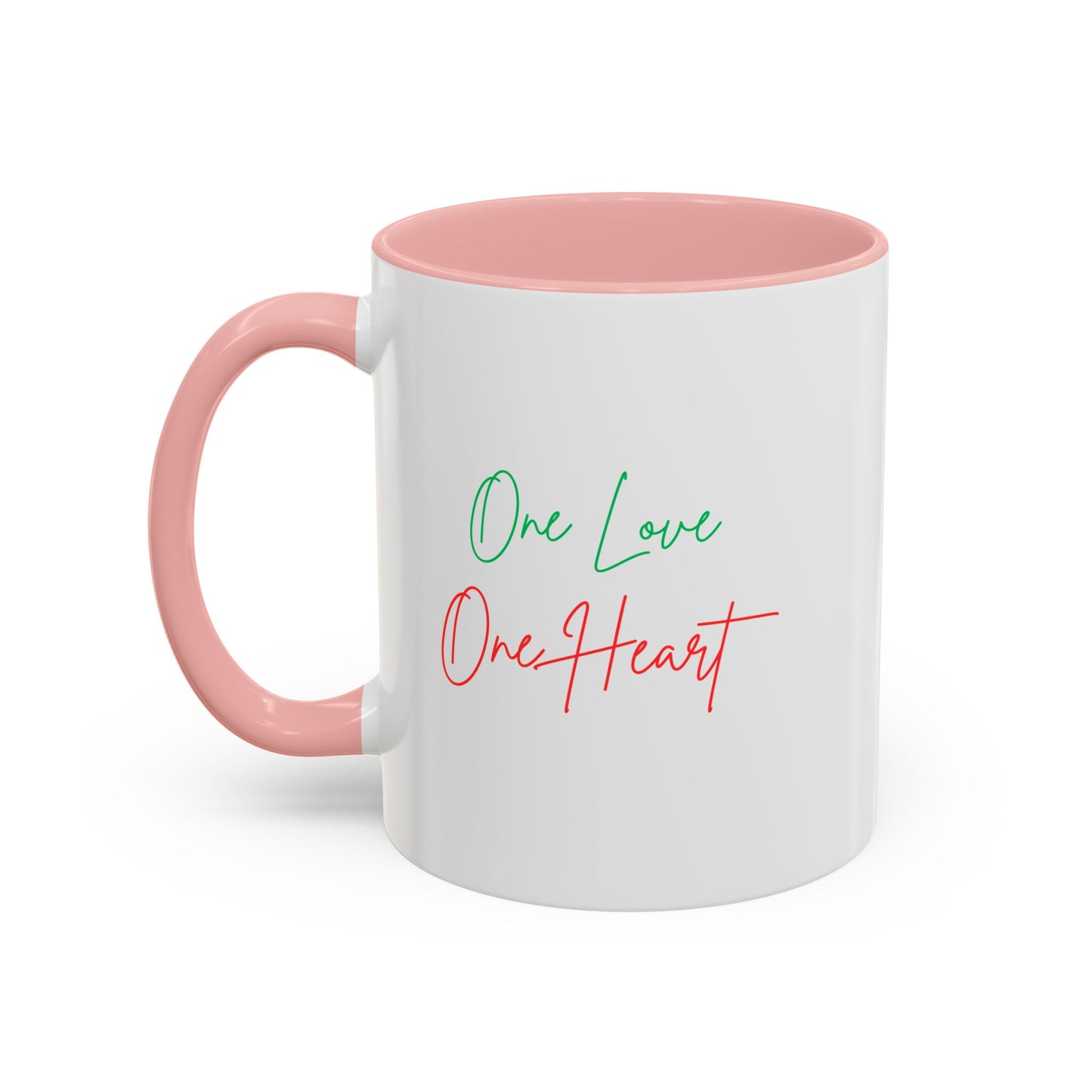 One Love One Heart Accent Coffee Mug — Inspirational Romantic Gift