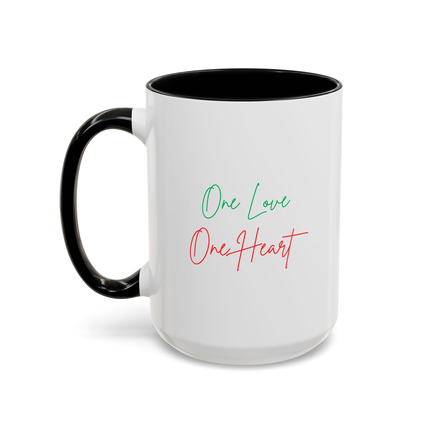 One Love One Heart Accent Coffee Mug — Inspirational Romantic Gift
