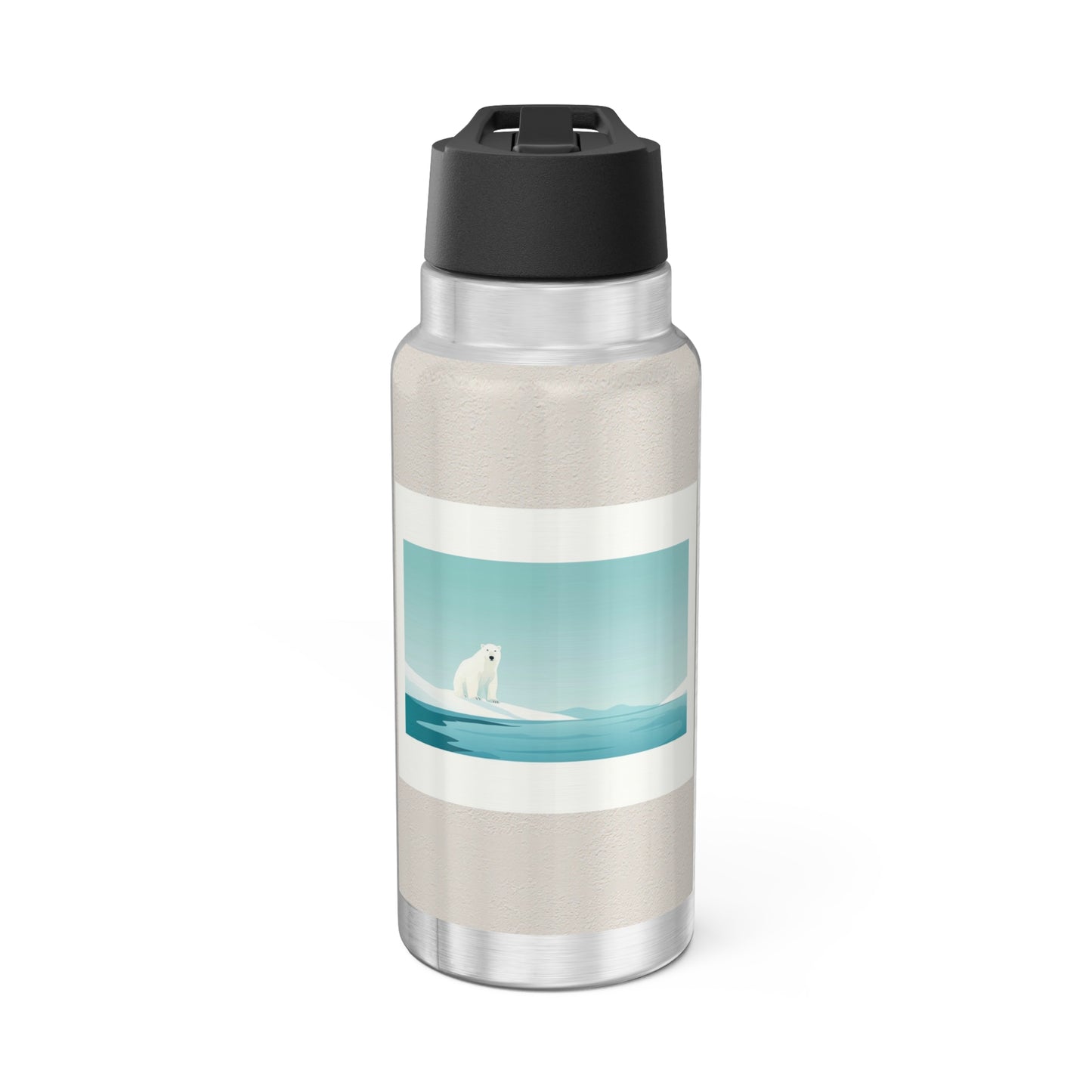 32oz Polar Bear Water Bottle Tumbler – Arctic Ocean Wildlife Travel Bottle