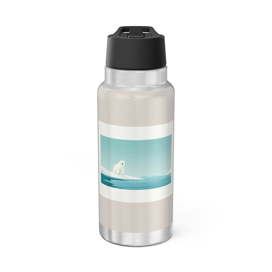 32oz Polar Bear Water Bottle Tumbler – Arctic Ocean Wildlife Travel Bottle