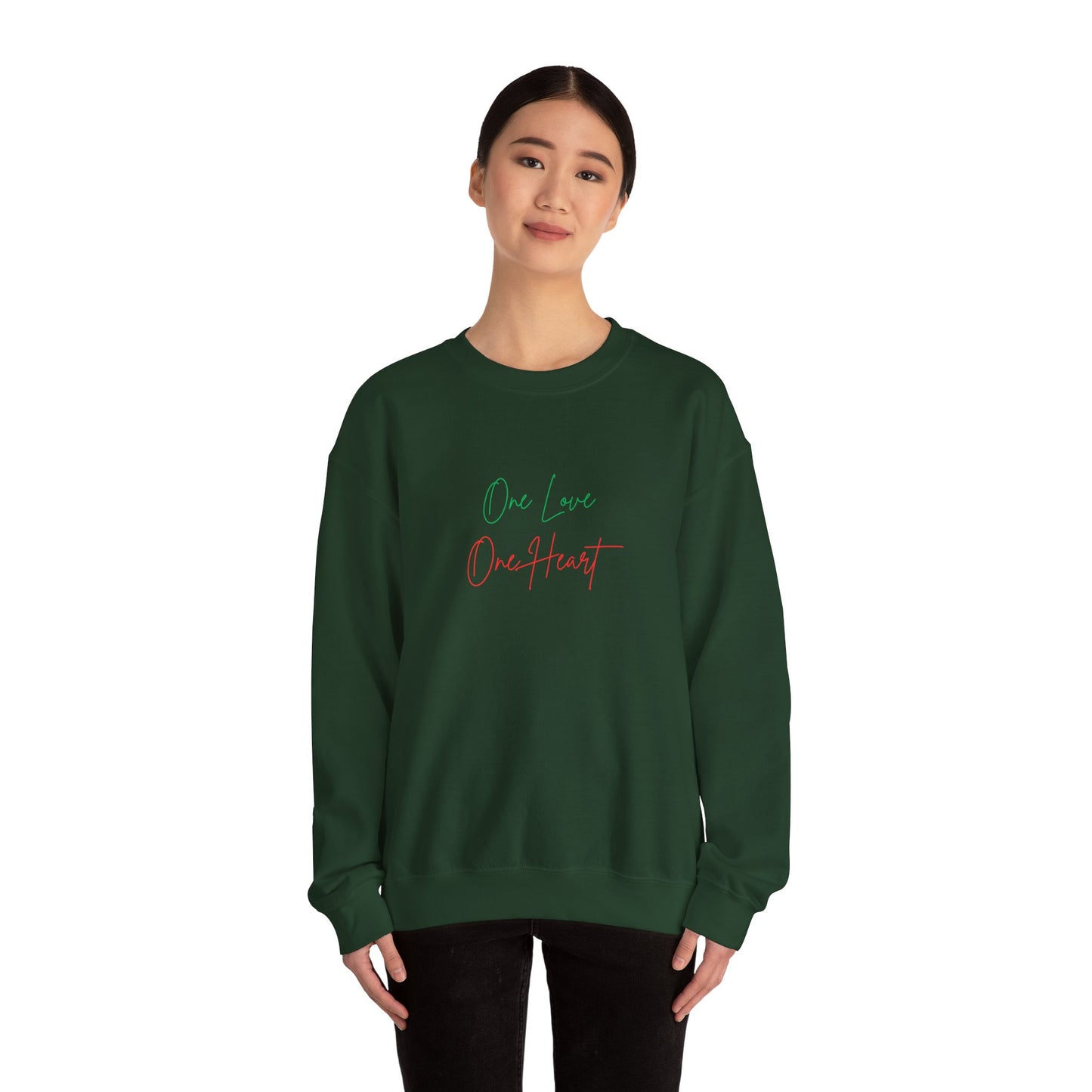 Crewneck Sweatshirt — "One Love One Heart"