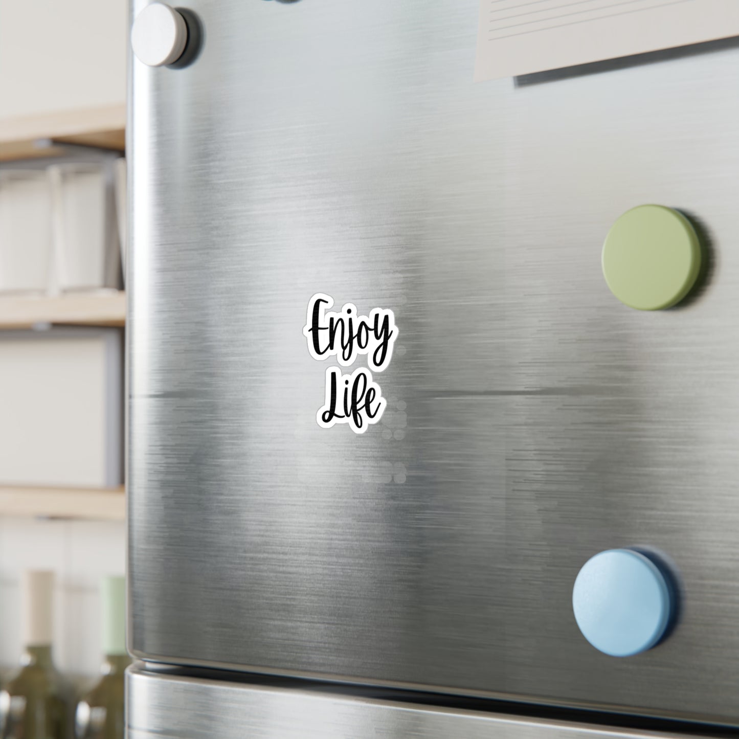Enjoy Life Vinyl Sticker — Inspirational Kiss-Cut Decal for Water Bottles, Laptops & Windows