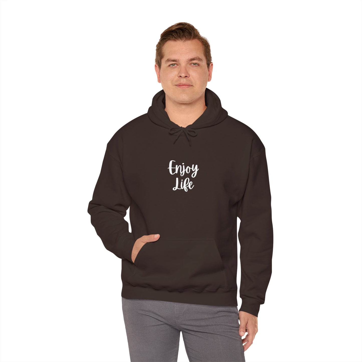 Enjoy Life Hoodie - Minimal Inspirational Graphic Pullover