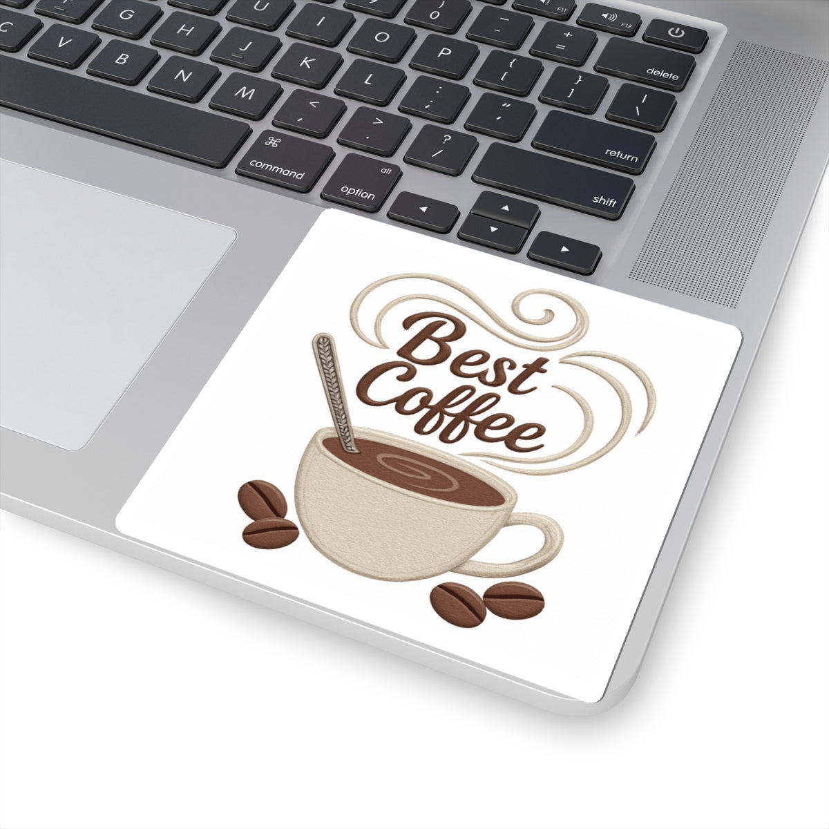 Best Coffee Kiss-Cut Sticker — Cute Coffee Cup Decal for Laptops & Mugs
