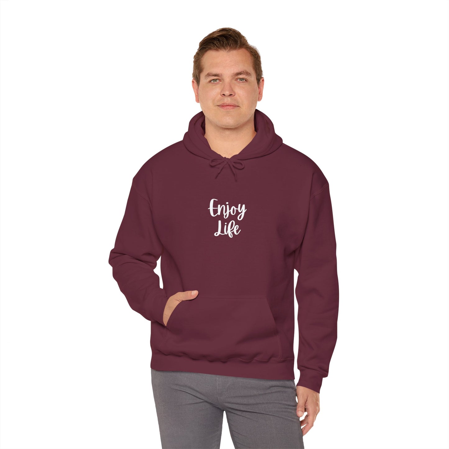 Enjoy Life Hoodie - Minimal Inspirational Graphic Pullover