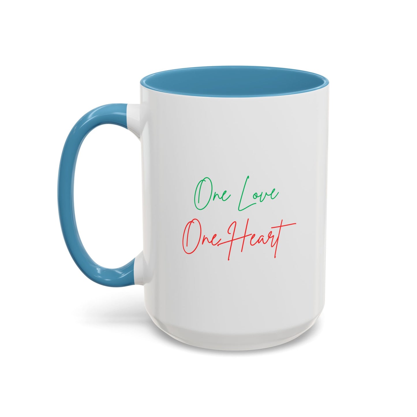 One Love One Heart Accent Coffee Mug — Inspirational Romantic Gift